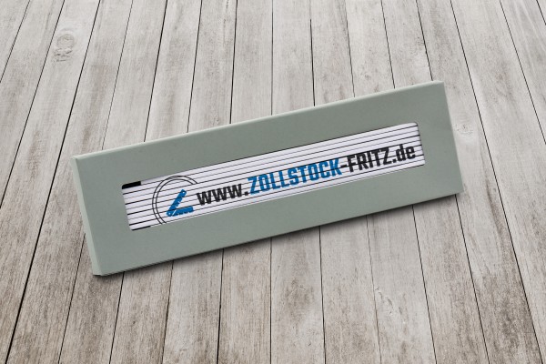 Zollstock 2m mit Geschenkverpackung grau