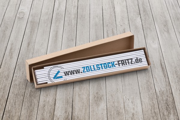 Zollstock 2m mit Geschenkverpackung hellbraun