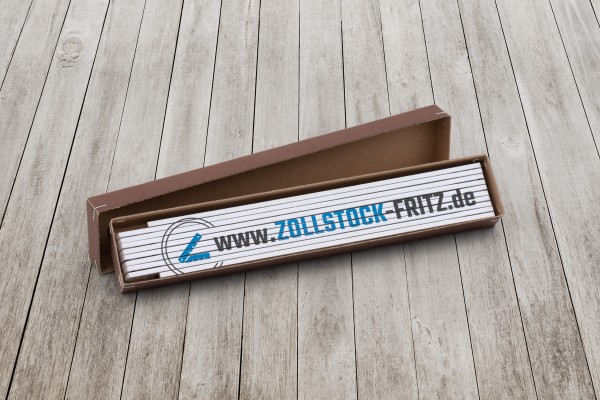 Zollstock 2m mit Geschenkverpackung dunkelbraun